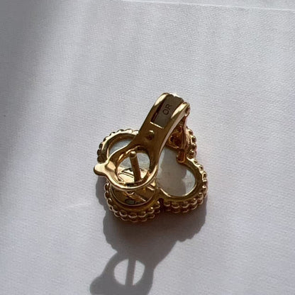 Van Cleef & Arpels 18K Gold Mother of Pearl Vintage Alhambra Earrings