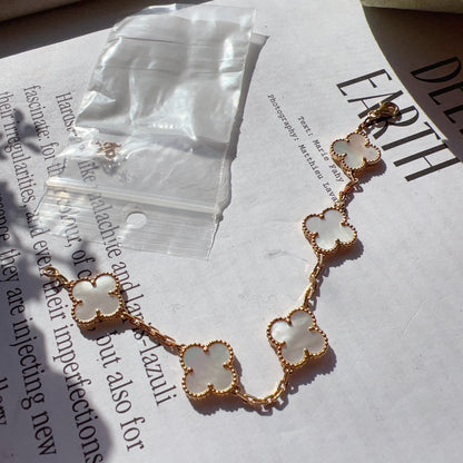 Van Cleef and Arpels Mother Of Pearl Vintage Alhambra Bracelet 5 Motifs