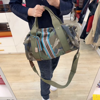 Valentino Canvas Camo Weekender Bag