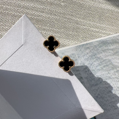 Van Cleef & Arpels Sweet Alhambra 1 motif Onyx Earrings