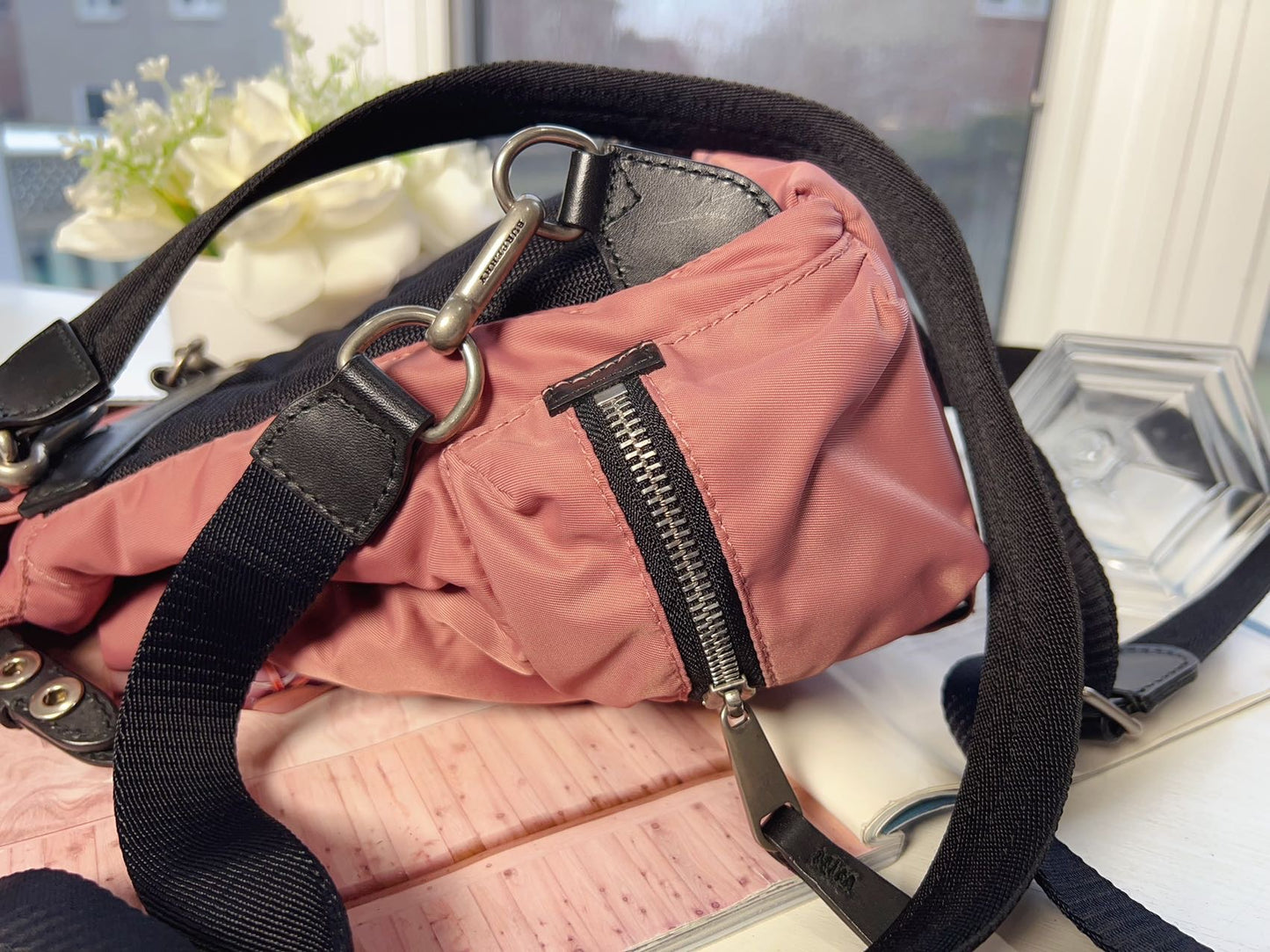 Burberry Nylon Mini Backpack Pink