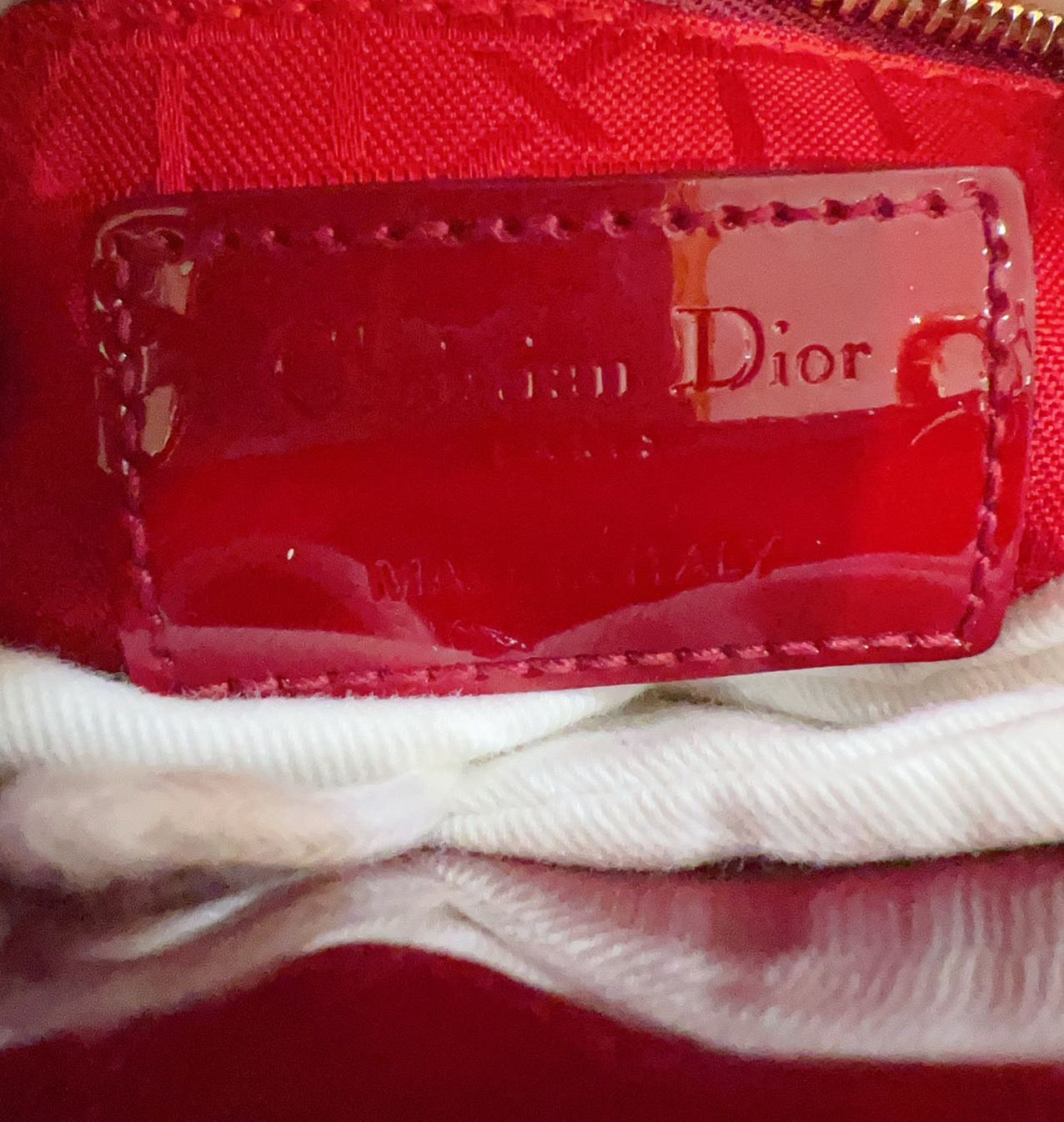 Dior Cannage Mini Lady Dior Patent Red