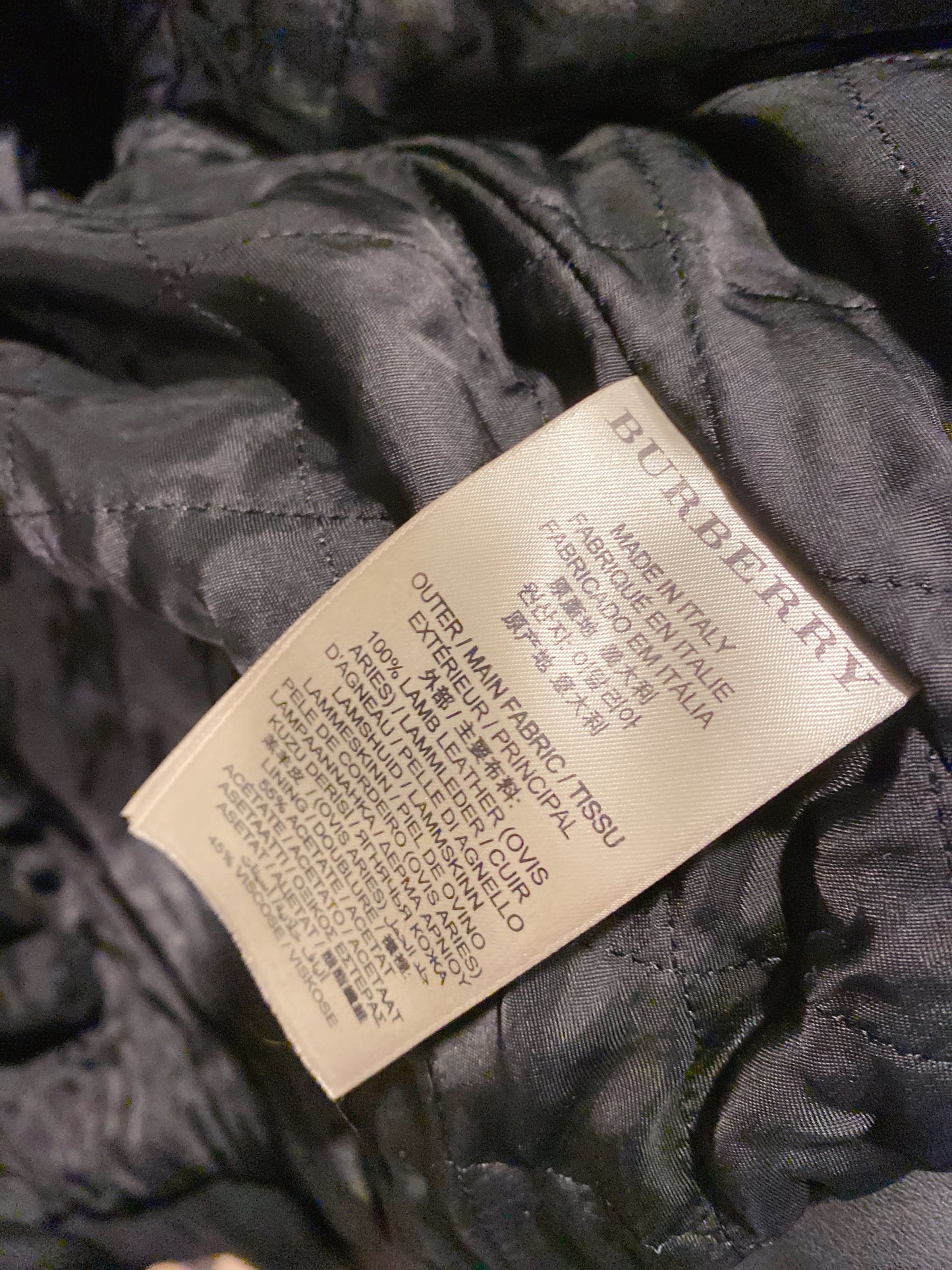 Burberry Leather Jacket Size M NEW