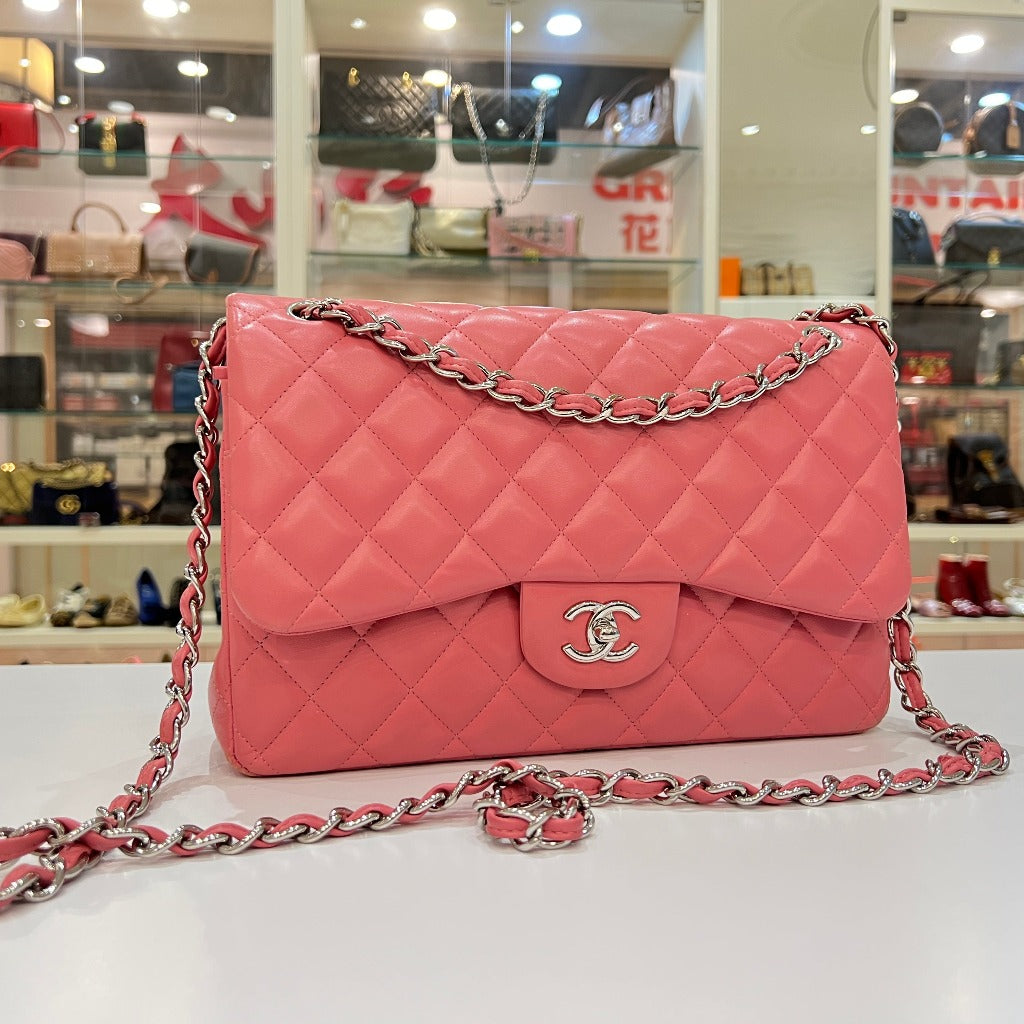 Chanel Lambskin Quilted Jumbo Double Flap Pink - luxhub.ca