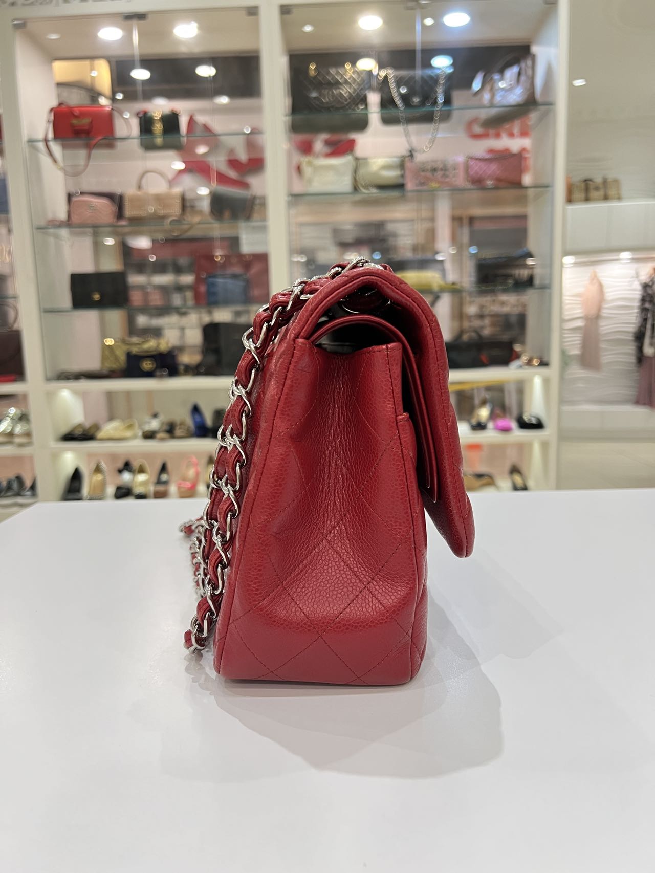 Chanel Caviar Quilted Jumbo Double Flap Red - luxhub.ca