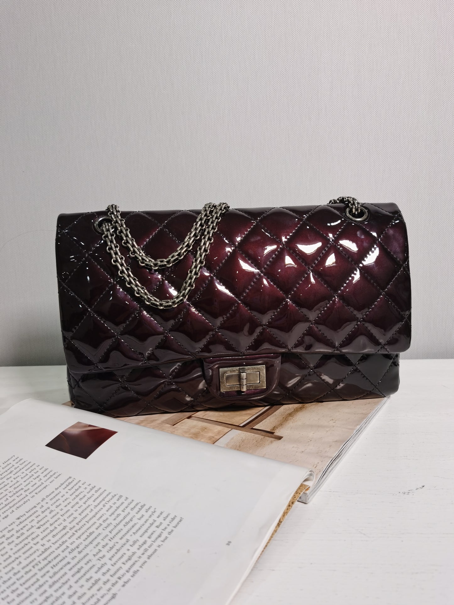 CHANEL Patent Quilted 2.55 Reissue 227 Flap