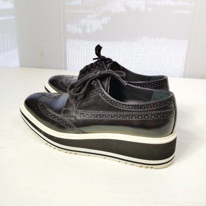 Prada Leather Lasercut Accents Oxfords Shoes Size37