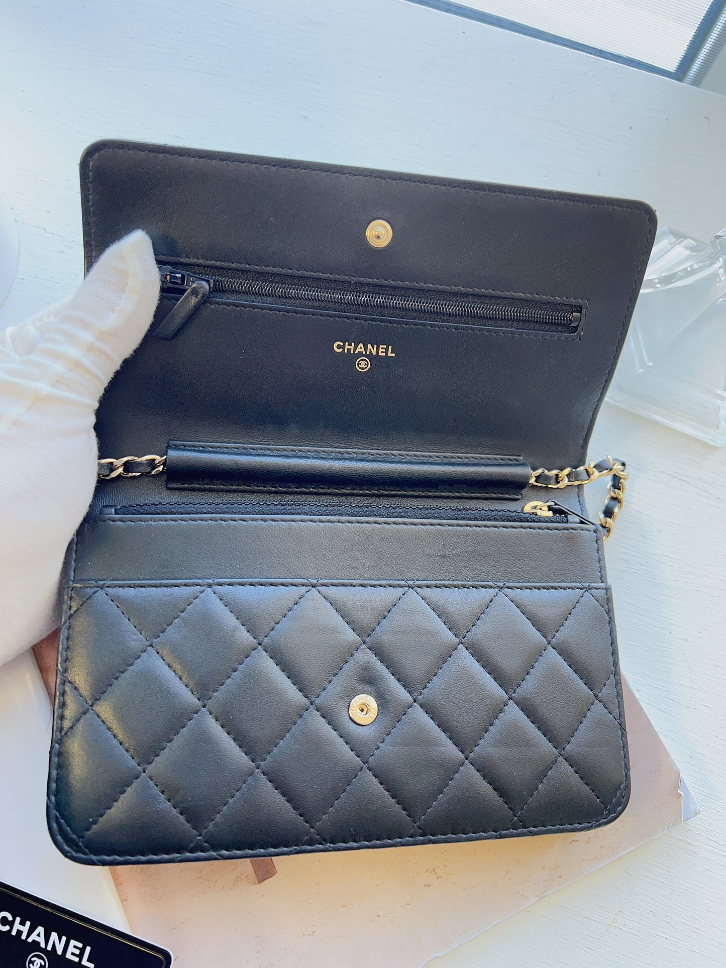 Chanel Black Quilted Emoticon Wallet On Chain