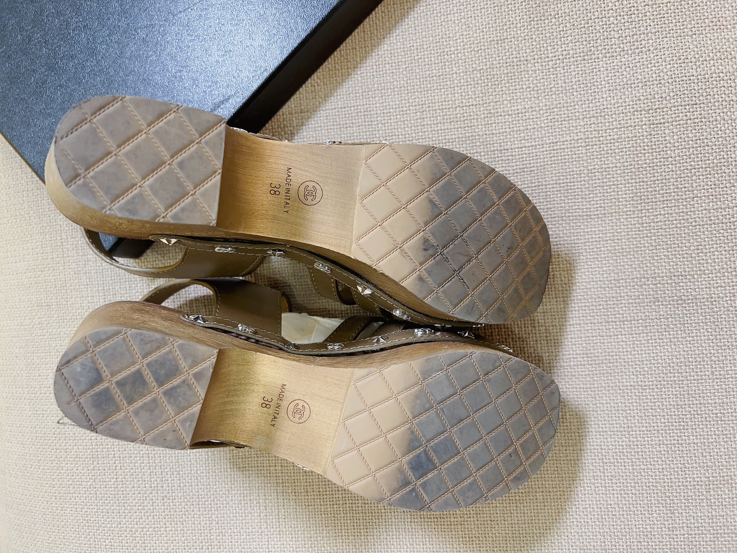 Chanel Interlocking CC Logo Slingback Sandals Size38