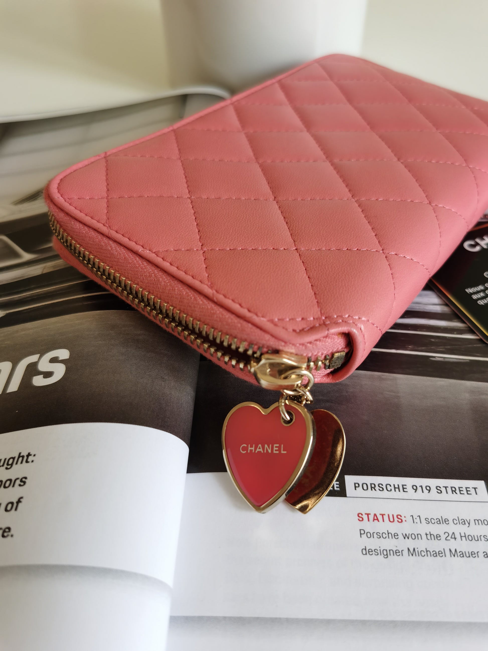 Chanel zipper long wallet valentine limited edition - luxhub.ca