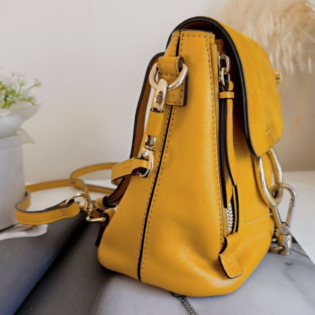 Chloé Mini Faye Backpack Yellow