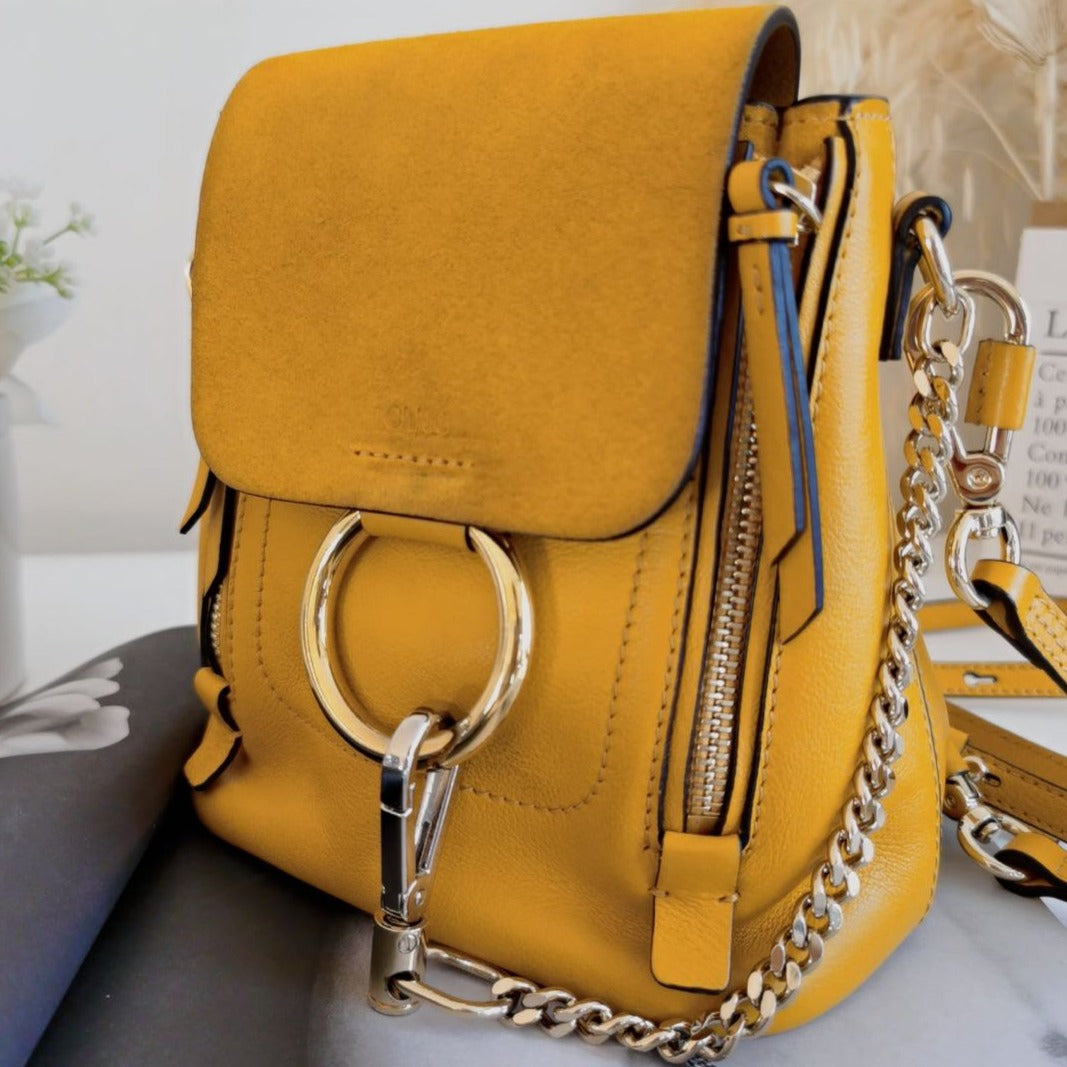 Mini faye leather & suede backpack chloé hotsell