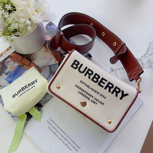 Burberry Small Horse ferry Print Cotton Canvas Crossbody Bag