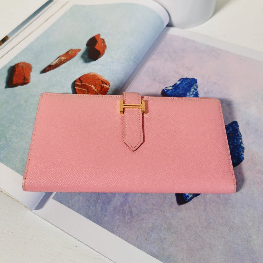 Hermes on sale pink wallet