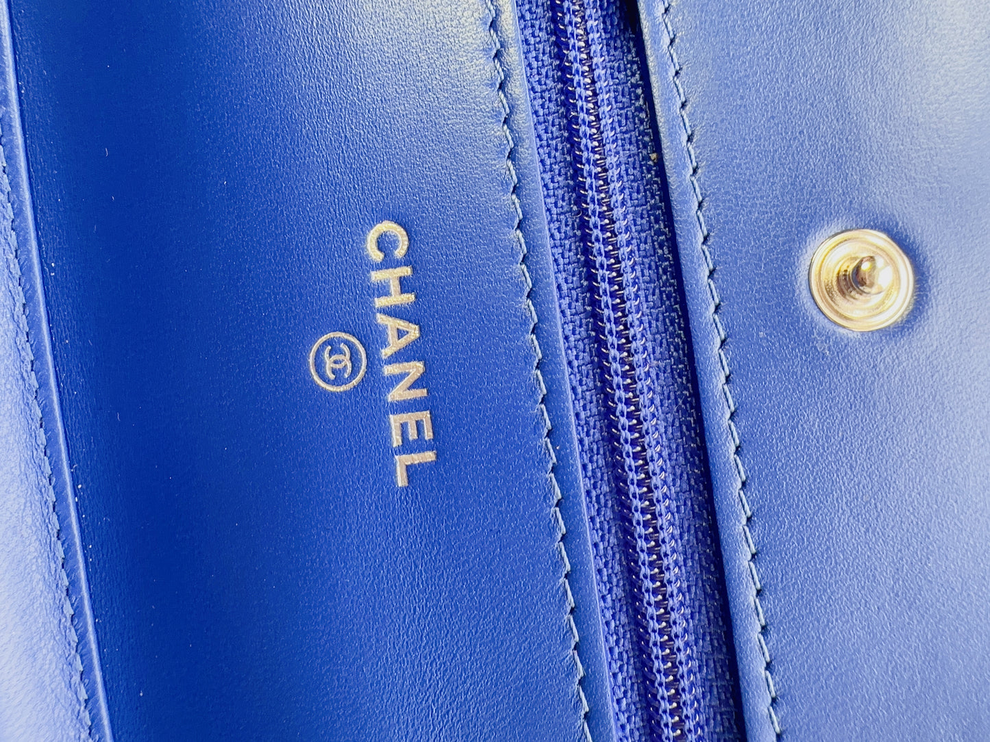 Chanel Wallet On Chain Blue