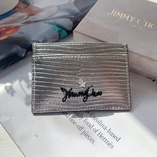 Jimmy Choo Metallic Leather Card Holder