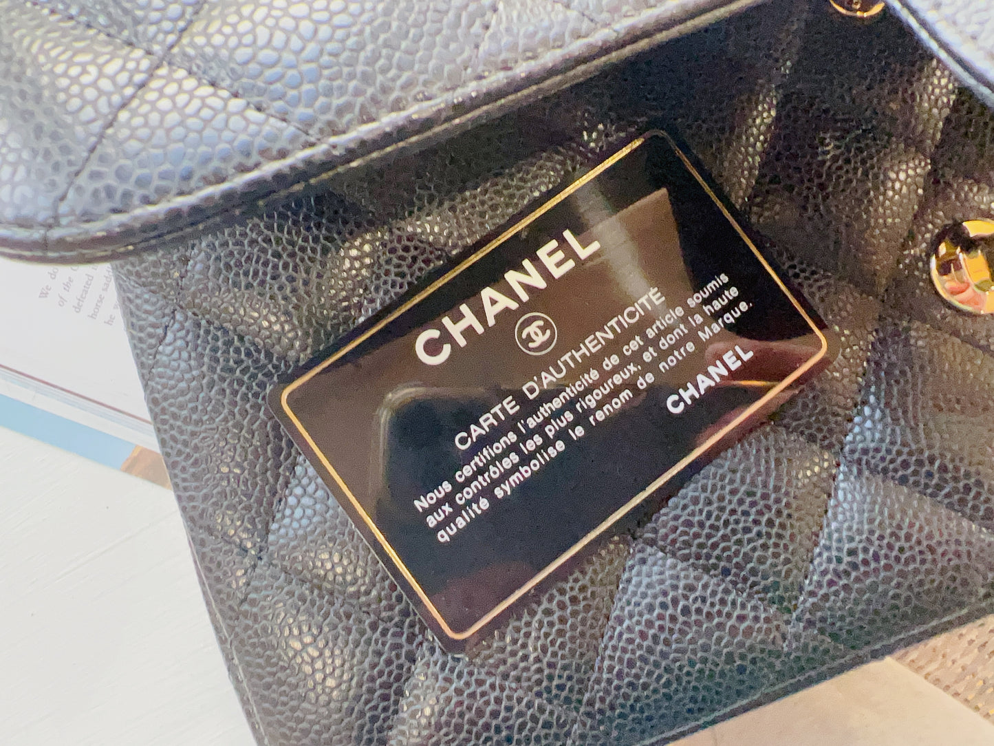 Chanel Classic Caviar Black Jumbo Gold