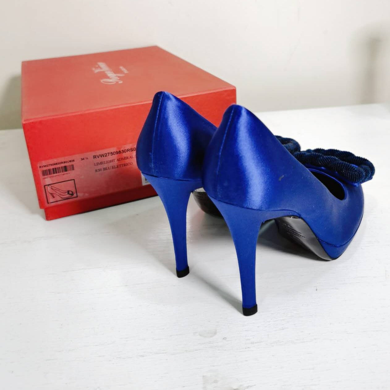 Roger Vivier Electric Blue Elegant High Heels Size34.5 luxhub