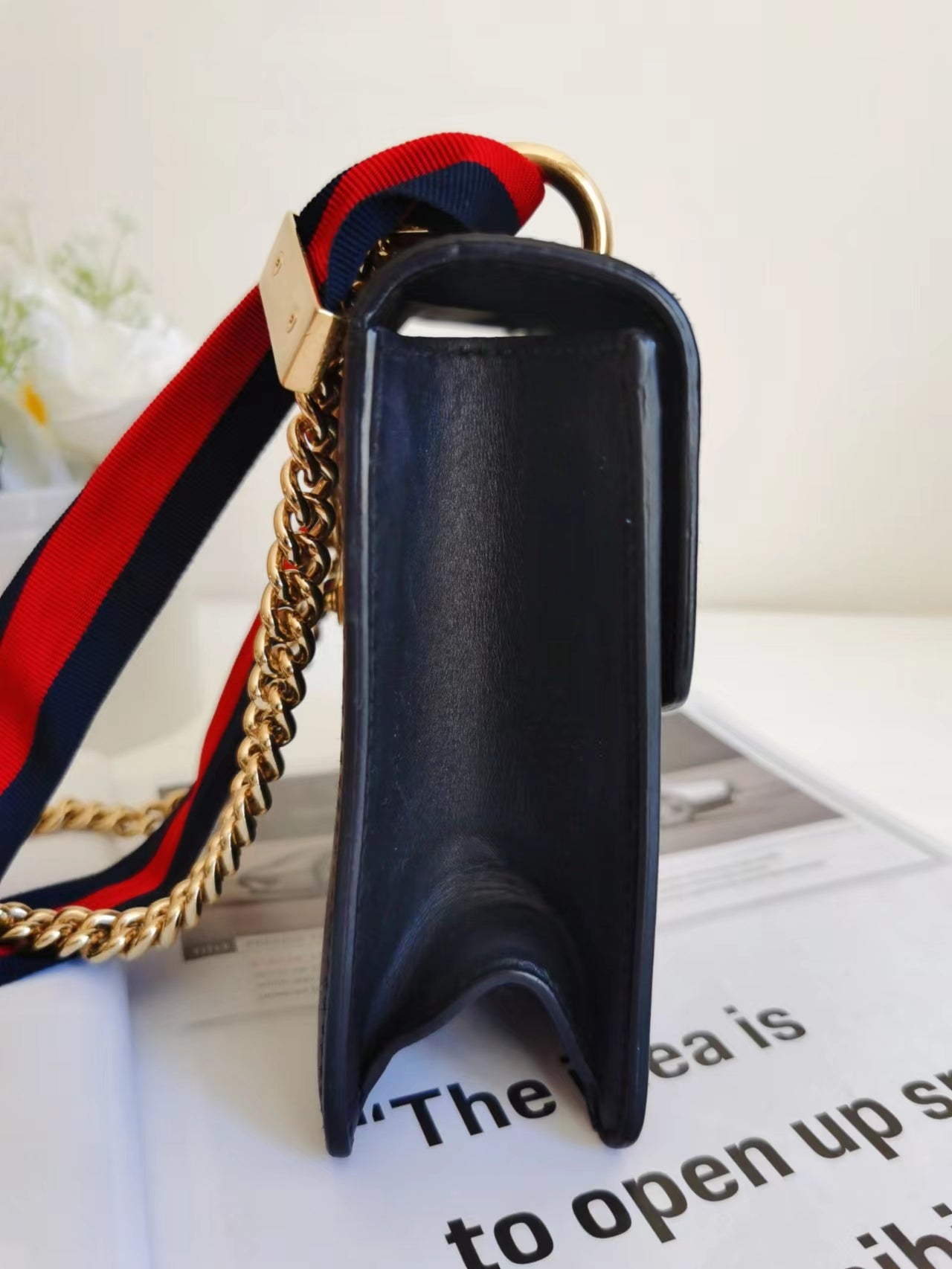 Gucci Calfskin Mini Sylvie Chain Shoulder Bag black - luxhub.ca