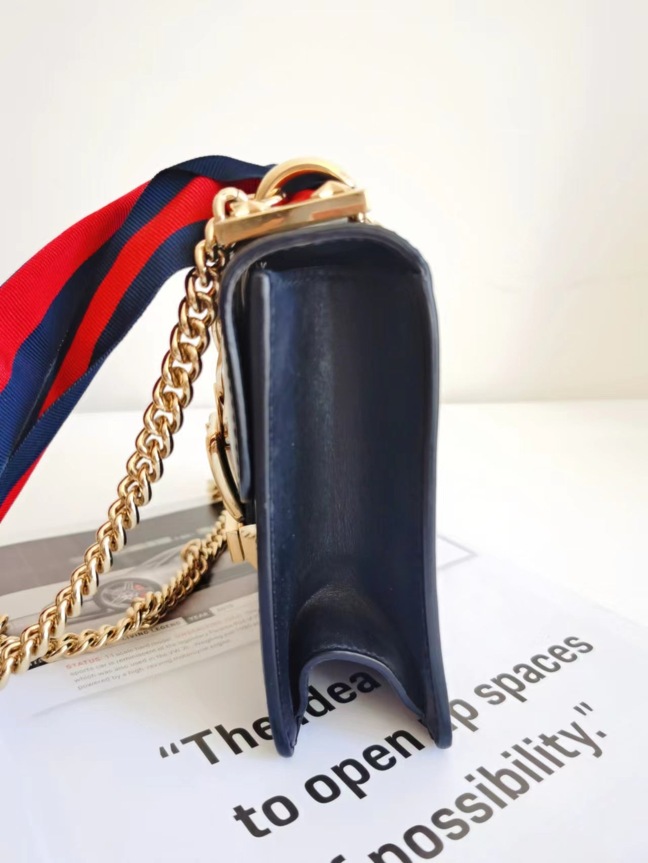 Gucci Calfskin Mini Sylvie Chain Shoulder Bag black - luxhub.ca