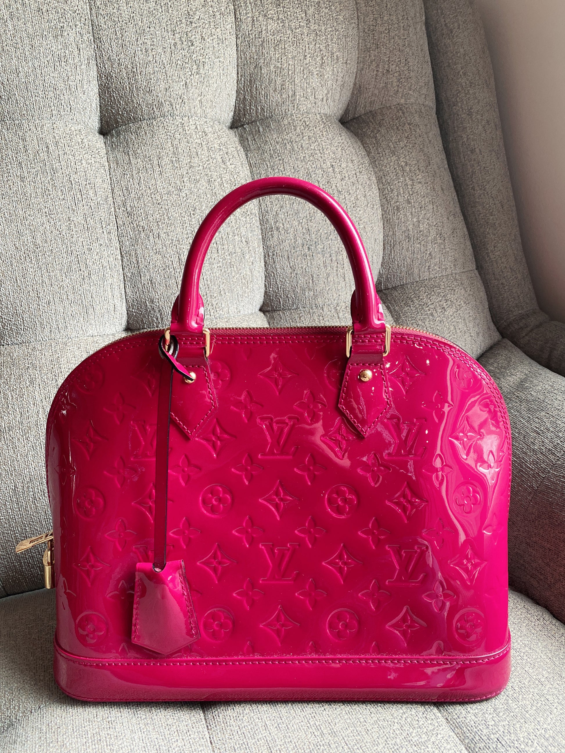 Louis Vuitton Red Vernice Alma Bag