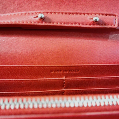 Saint Laurent YSL Logo Red Croc Embossed Leather Crossbody Bag