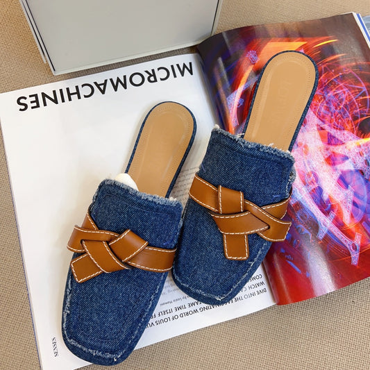 New Loewe Denim Slippers Size36