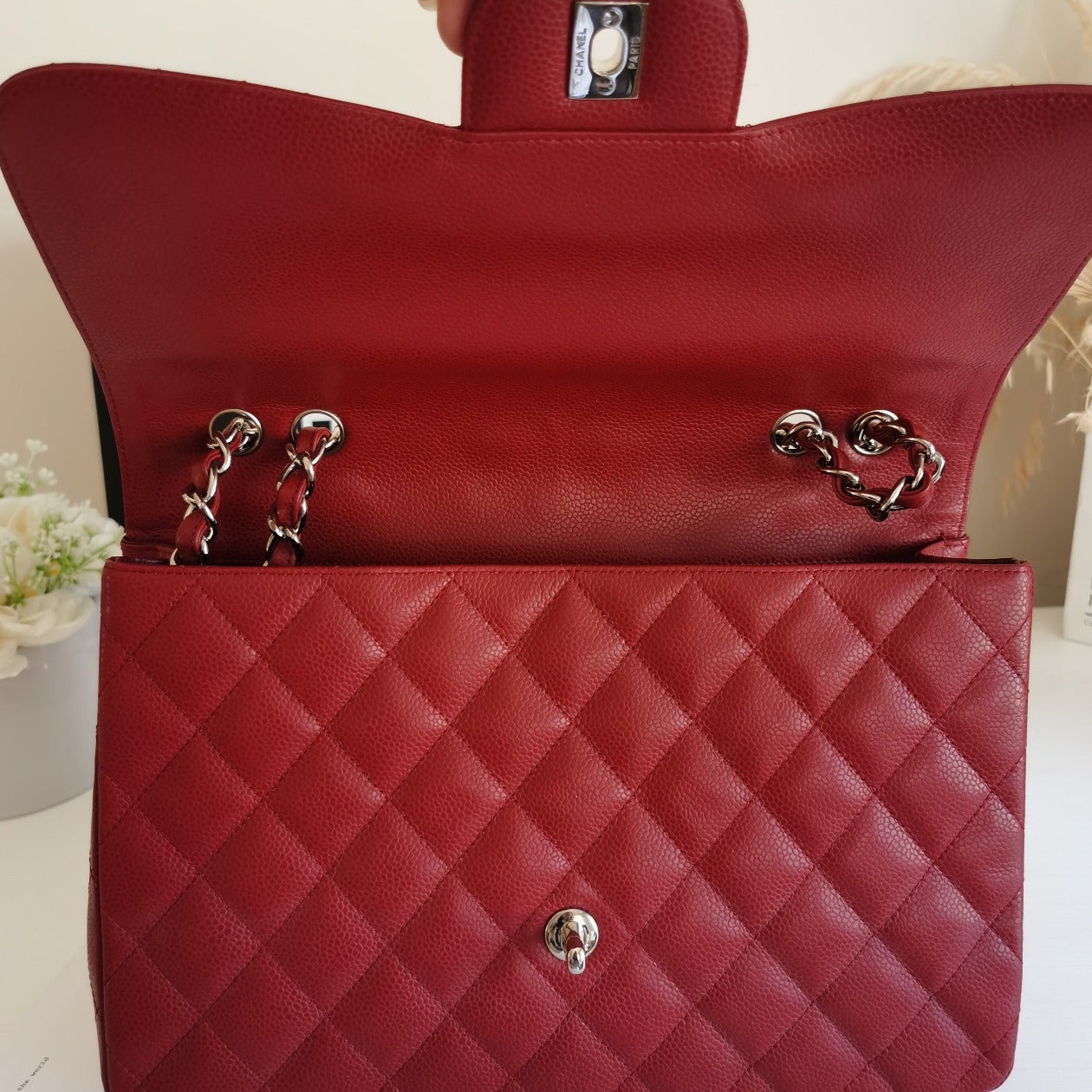 Chanel Caviar Quilted Jumbo Single Flap Red - luxhub.ca