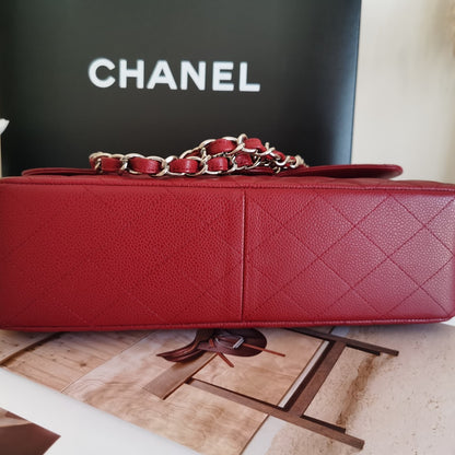 Chanel Caviar Quilted Jumbo Single Flap Red - luxhub.ca