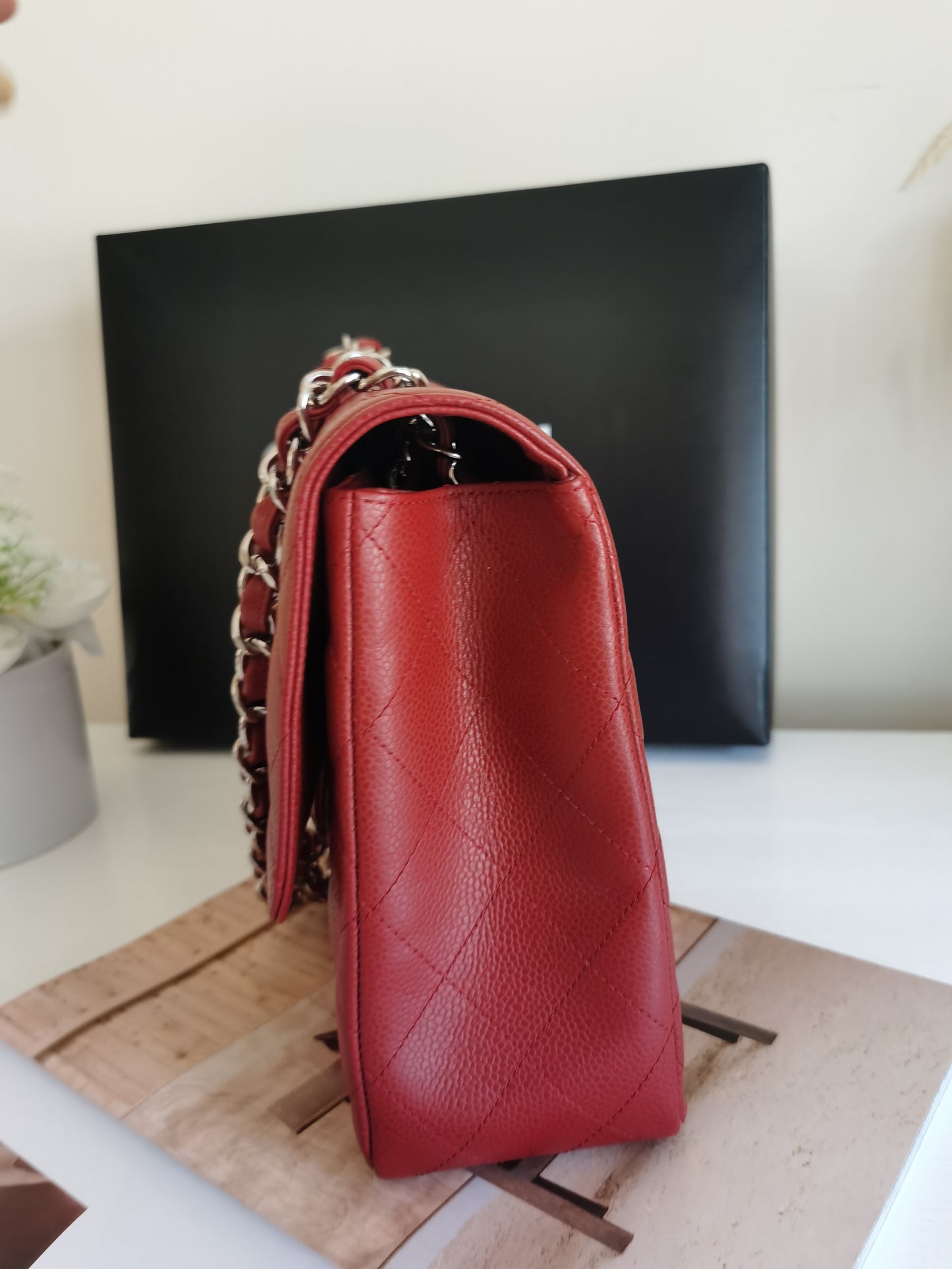 Chanel Caviar Quilted Jumbo Single Flap Red - luxhub.ca