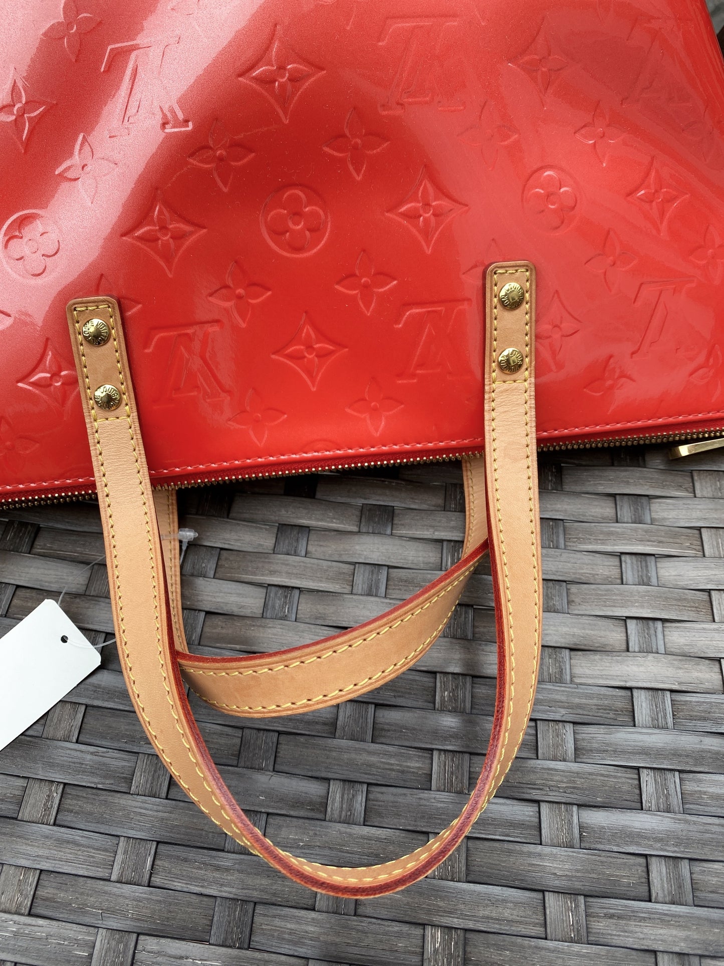 Louis Vuitton Tote with Orange Patent Leather - luxhub.ca