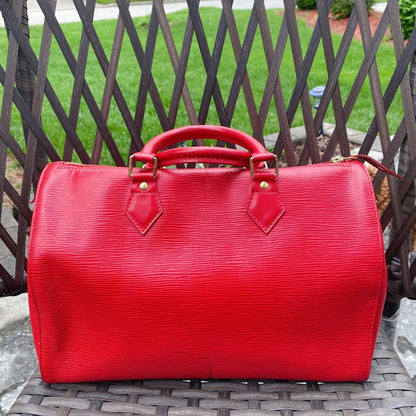 Louis Vuitton Epi Speedy 35 with additional strap - luxhub.ca