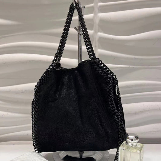 STELLA MCCARTNEY Black chain tote  - luxhub.ca