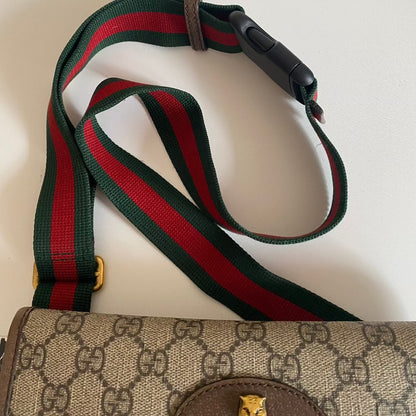 GUCCI GG Supreme Monogram Neo Vintage Web Belt Bag Brown - luxhub.ca