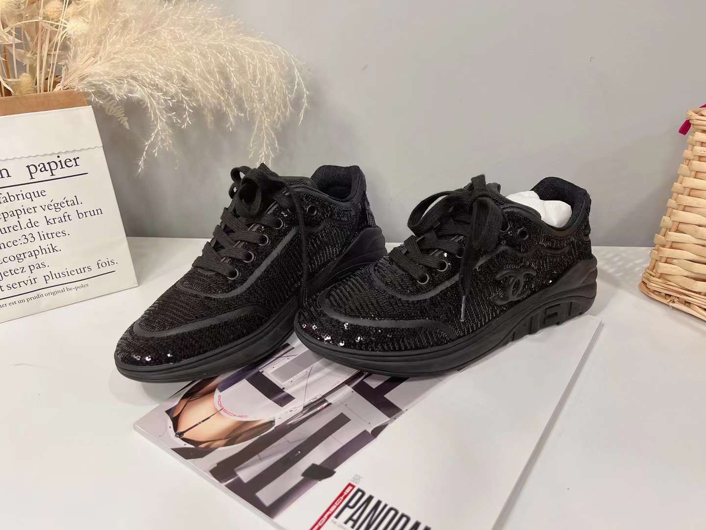 Chanel Sequin CC Sneakers Size 36 - luxhub.ca