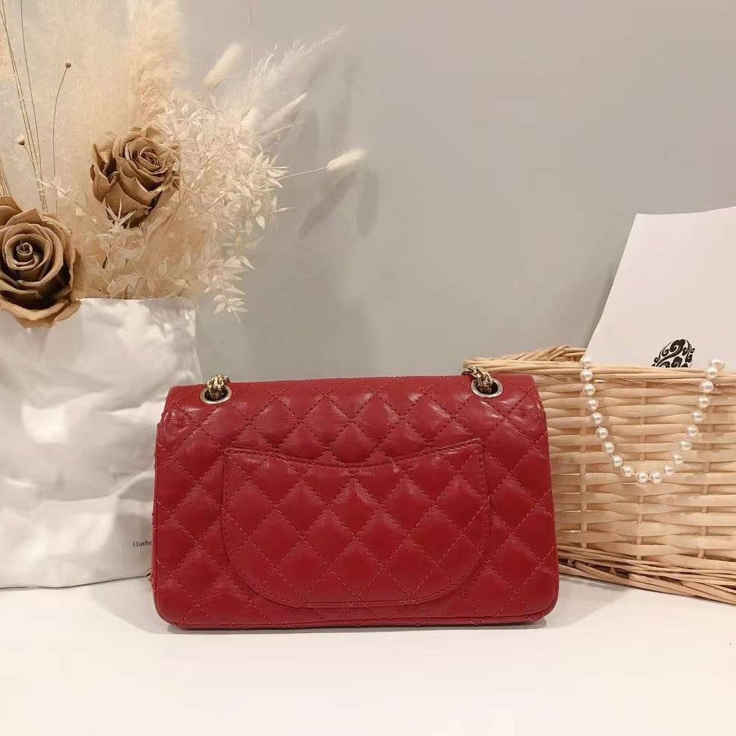 Chanel Burgundy Quilted Calfskin 2.55 Reissue 225 Flap Bag –