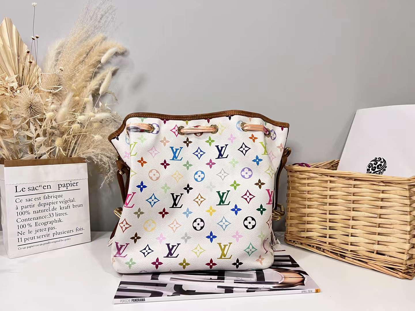 Louis Vuitton White Monogram Multicolor Petite Noe Handbag - luxhub.ca