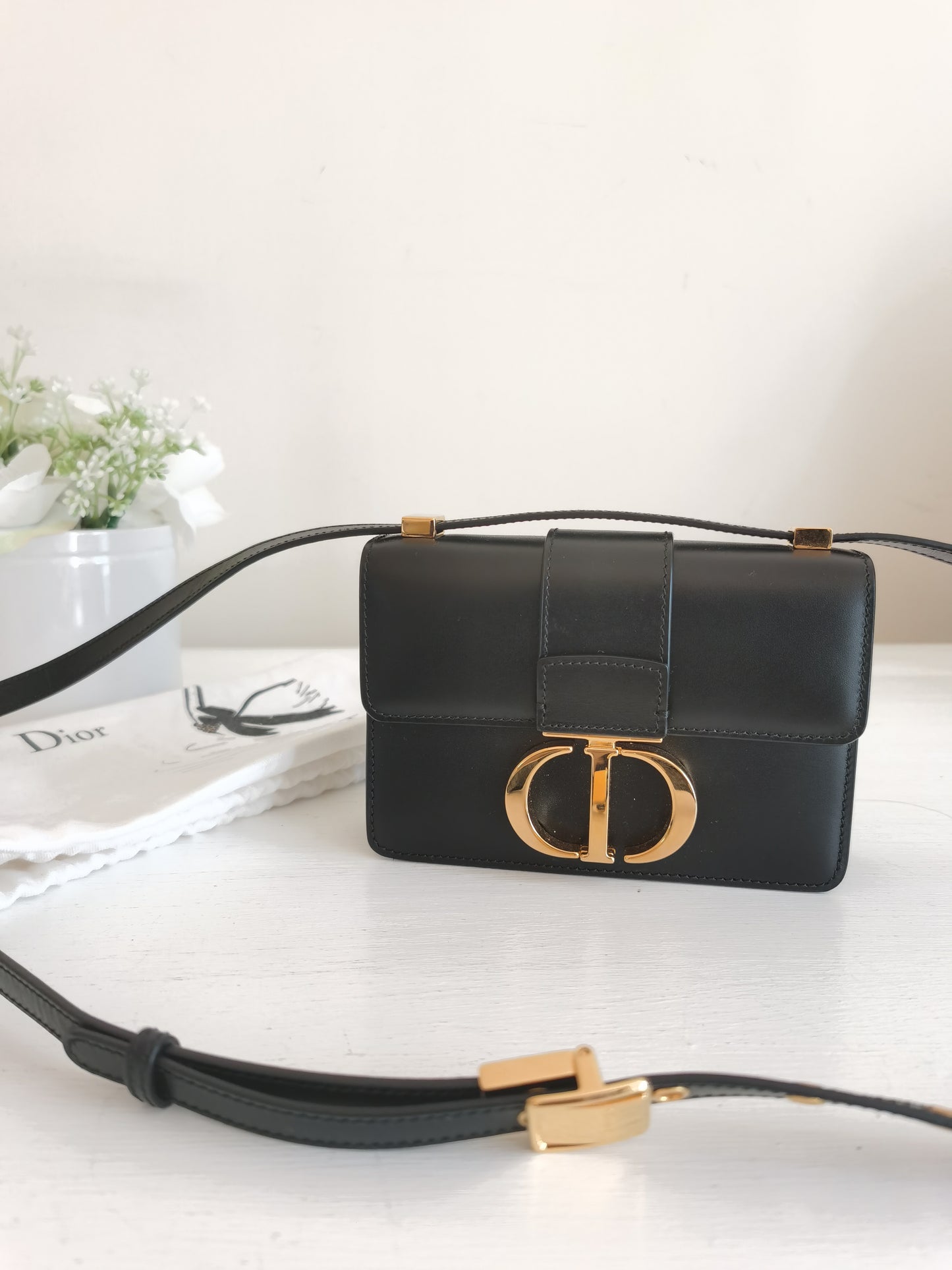 Dior Micro 30 Montaigne Calfskin Bag in Smooth Black Calfskin