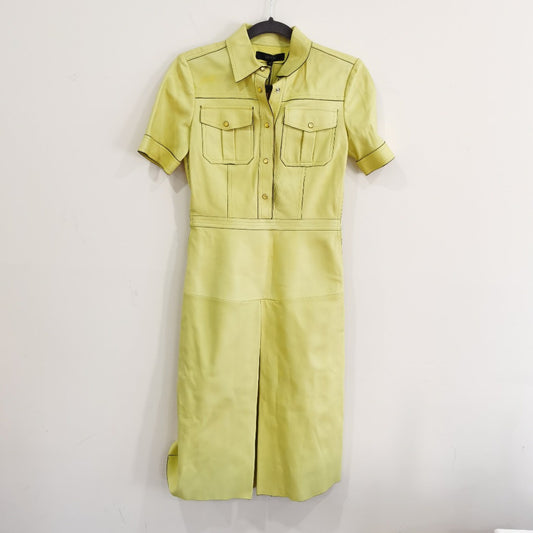 Gucci Bright Yellow Leather Dress