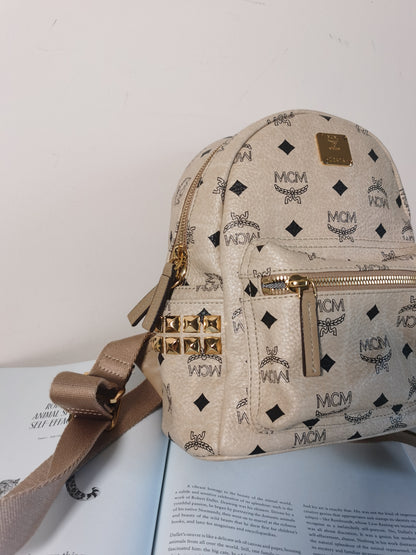 MCM Small Backpack White and Black