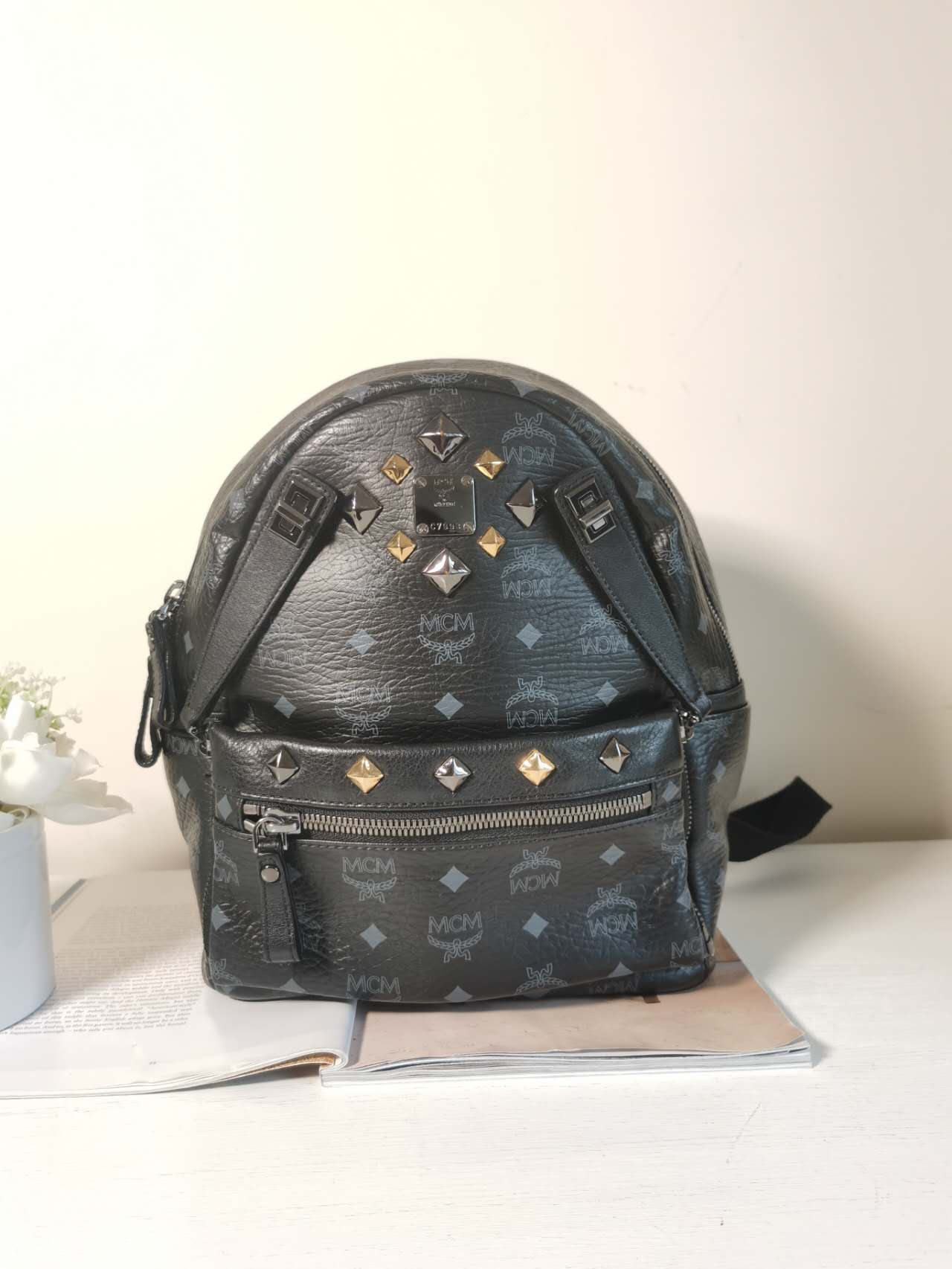 MCM Small Backpack one size Black bag